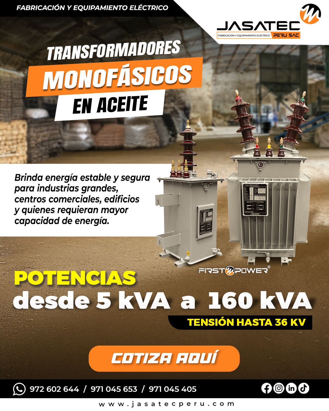 Transformador Monofásico en Aceite