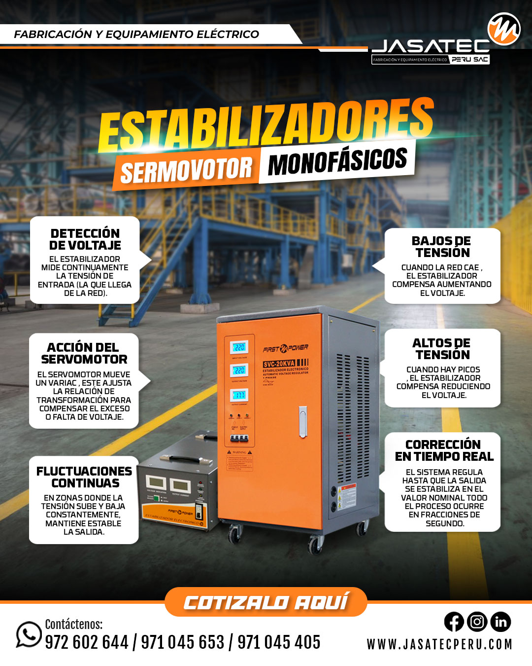 Estabilizador Servomotor Monofásico JASATEC